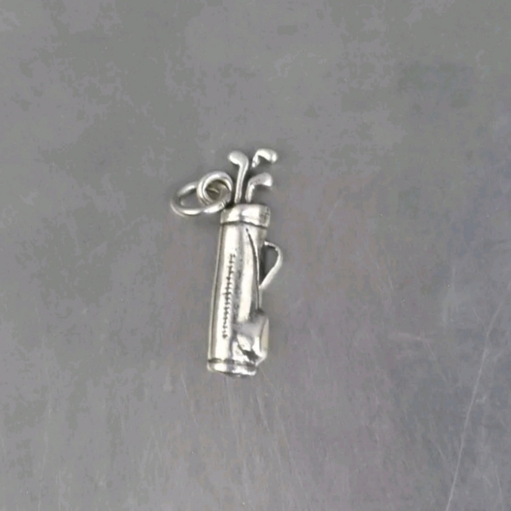 Golf bag sterling silver charm